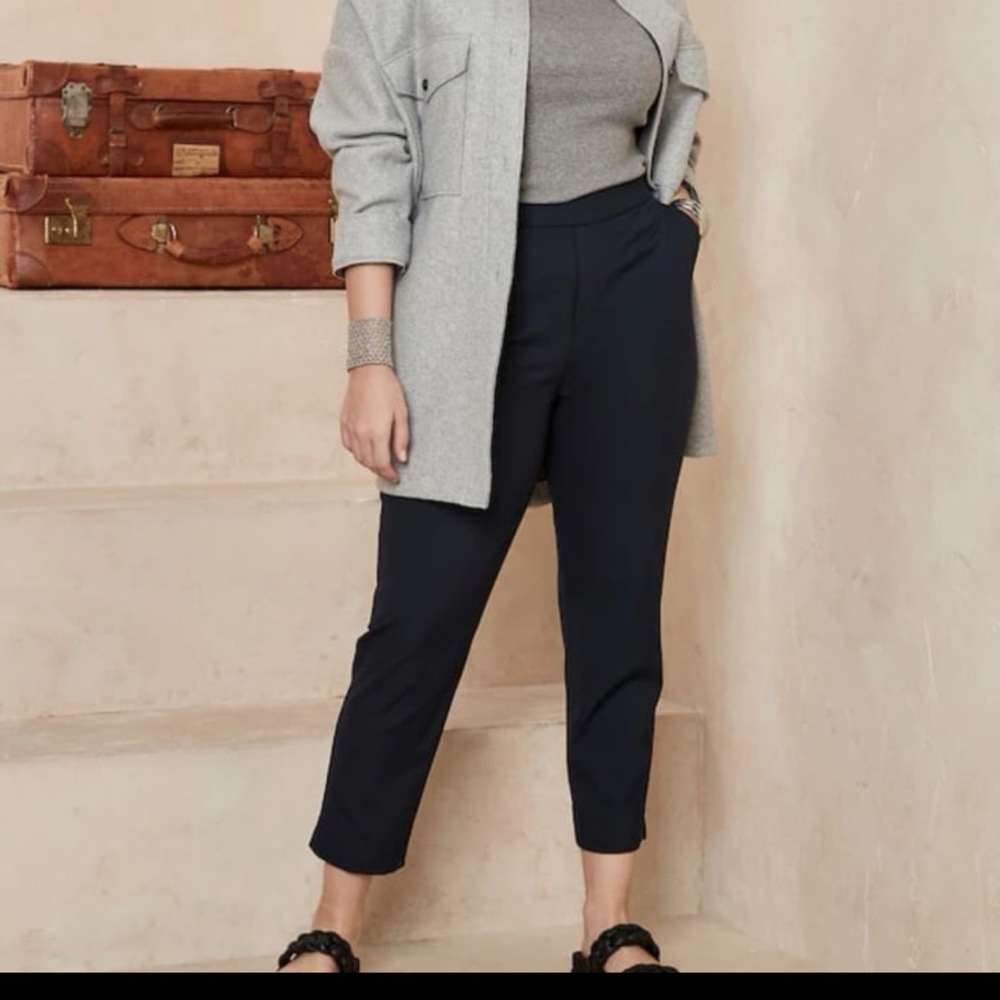 Banana Republic Navy Hayden Ankle Pants